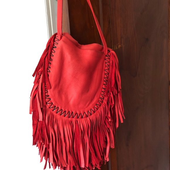 Vintage Leather Fringed Shoulder Bag 🌶🥊 - Picture 6 of 11
